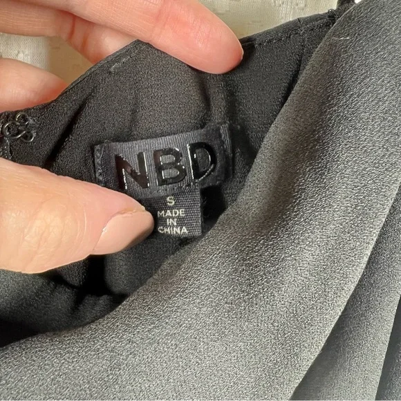 NBD Black Strappy Fox Mini Dress - Picture 3 of 5